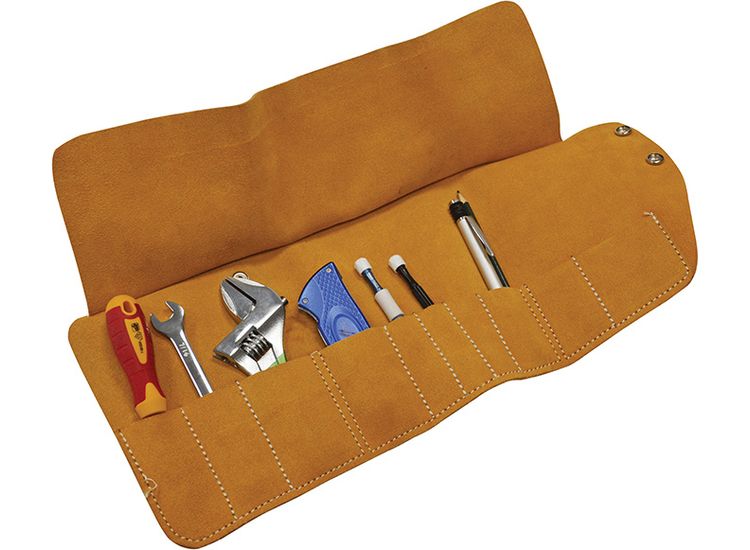 Faithfull 10 Pocket Leather Tool Roll 48 x 27cm