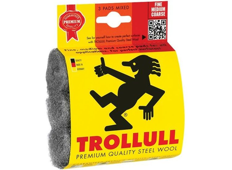 Trollull Steel Wool Pads, Assorted Grades (Pack 3)