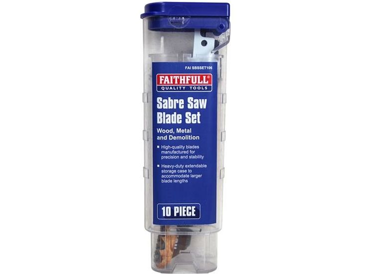Faithfull Sabre Saw Blade Set, 10 Piece