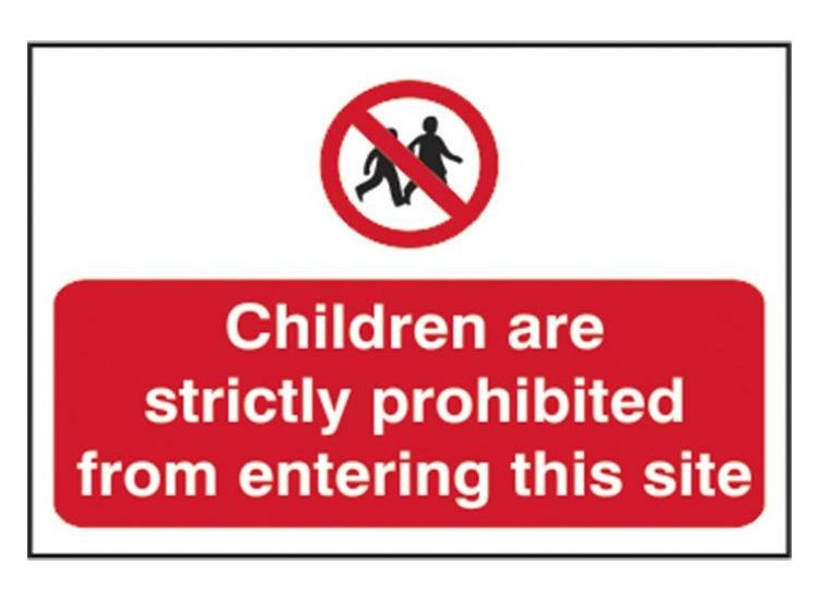 Scan Children Prohibited From Entering Site - PVC Sign 600 x 400mm