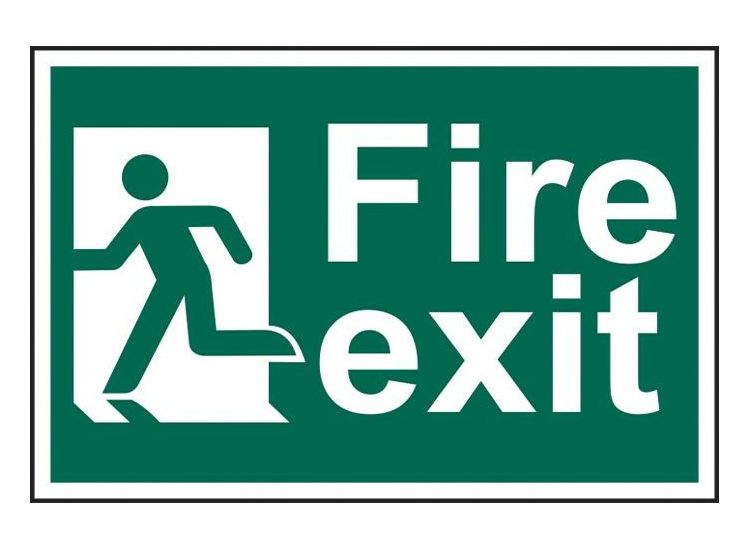 Scan Fire Exit Man Running Left - PVC Sign 300 x 200mm