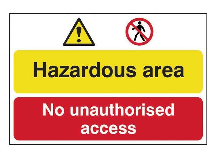 Scan Hazardous Area / No Unauthorized Access - PVC Sign 600 x 400mm