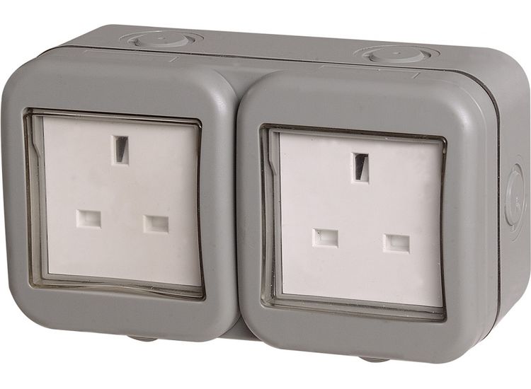 BG WPB24-01 Weatherproof IP55 13Amp Unswitched 2 Gang Socket