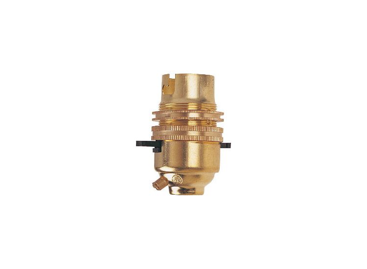 Dencon 101K BC Brass 1/2" Switched Lampholder with Earth