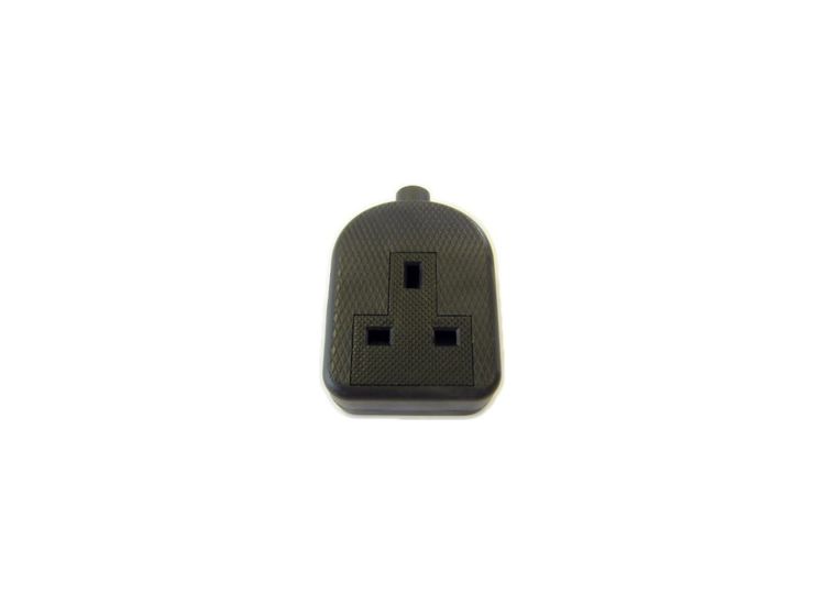 Dencon BP9413B 13A, Rubber Trailing Socket Black to BS1363/A