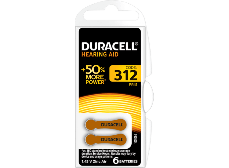 Duracell S447 Hearing Aid Battery - 312