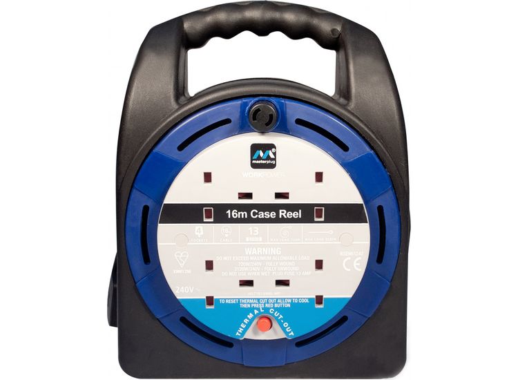 Masterplug HST1513/4BL-MP 4 Gang Handbag Cable Reel