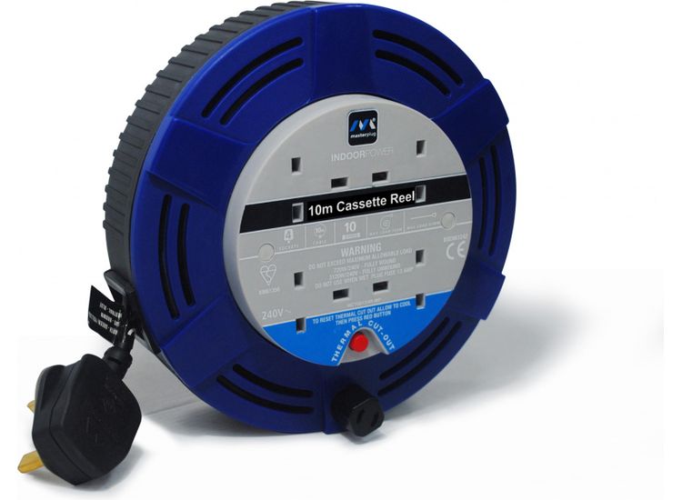 Masterplug MCT1010/BL-MP 10m, 4 Gang, 10 Amp Cable Reel