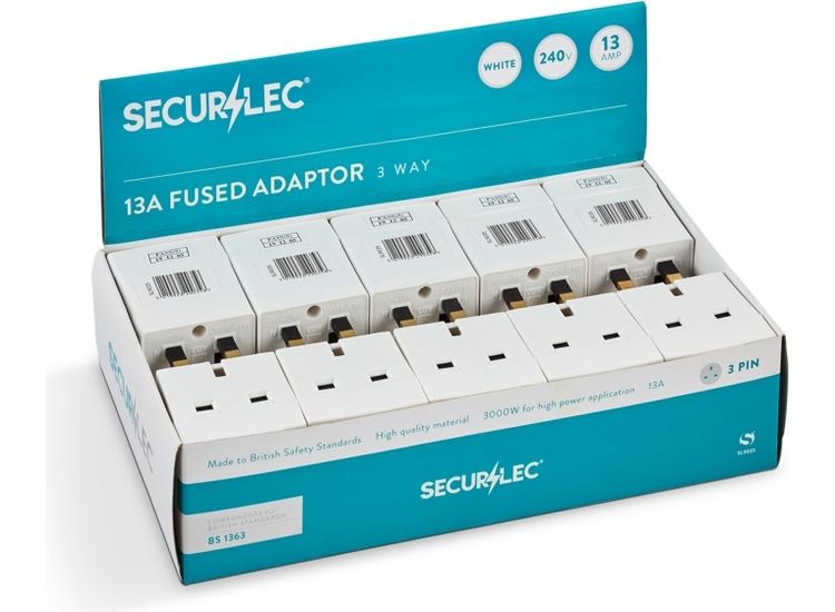 Securlec SL9035 13A, 3 Way Multiplug Fused 13A to BS1363/3