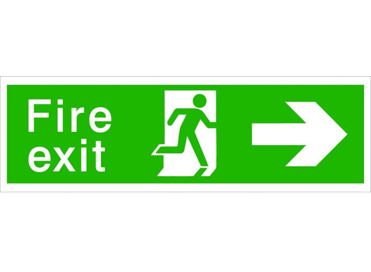 House Nameplate Co PVC11 Fire Exit with Arrow Right