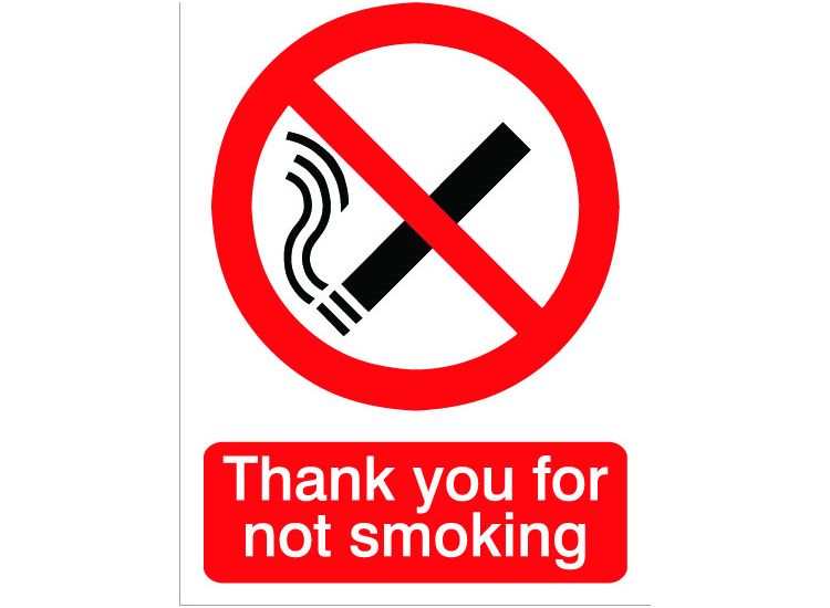 House Nameplate Co PVC39 Thanks For Not Smoking