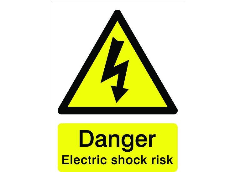 House Nameplate Co PVC63 Danger Electric Shock Risk