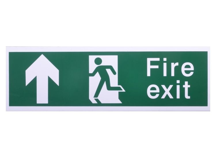 House Nameplate Co PVC8 Fire Exit with Arrow Forward