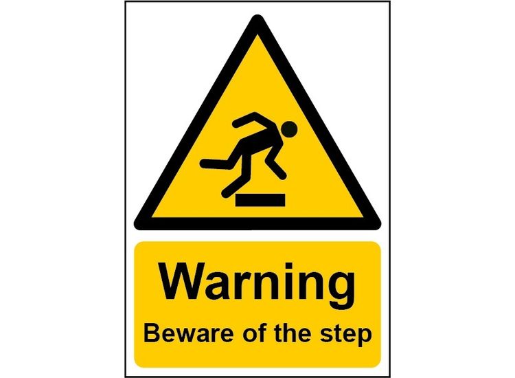 Securit SMT919 Smiths Smt919 Danger Beware Step Sign 148mmx210mm