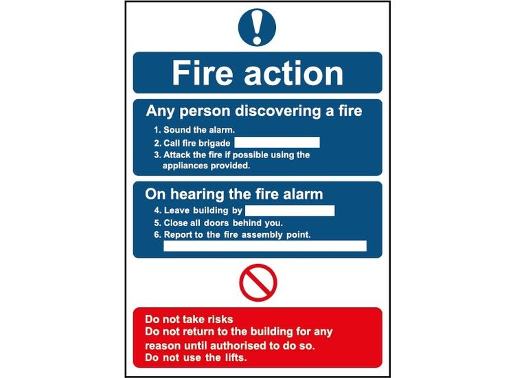 Securit SMT921 Smiths Smt921 Fire Action Sign 148mmx210mm