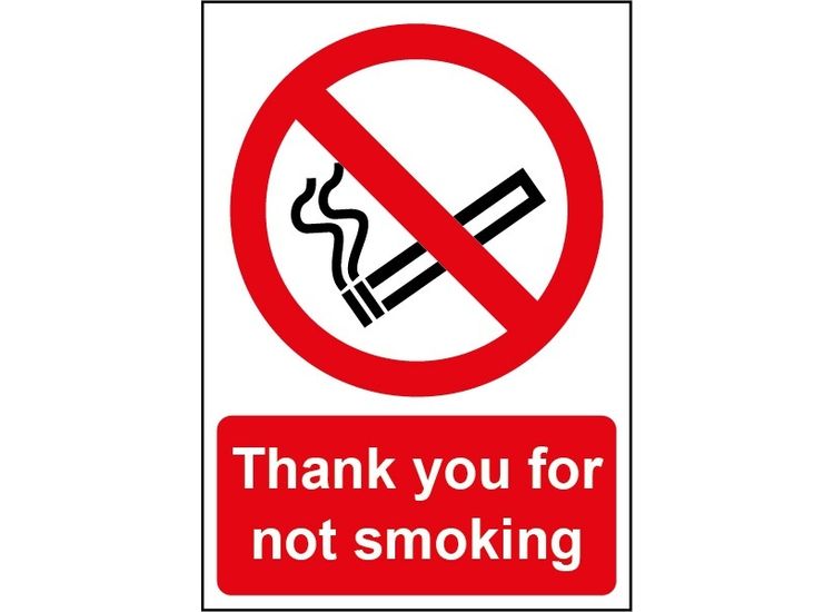 Securit SMT931 Smiths Smt931 Thanks Not Smoking Sign 148mmx210mm