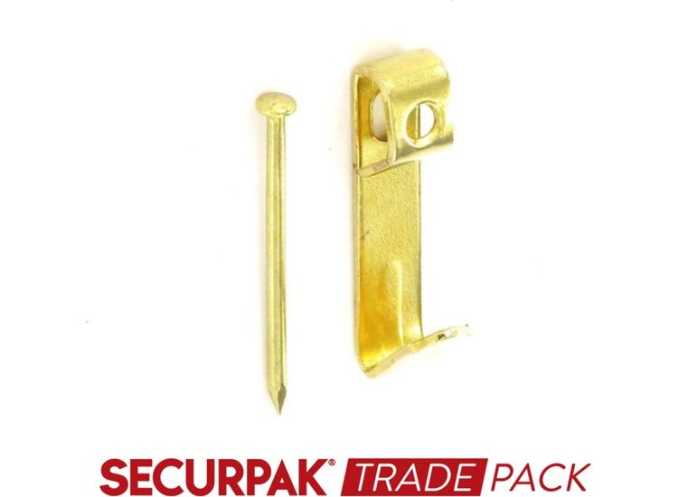 Securpak Trade Pack T10070 Single Picture Hooks &amp; Pins Brass Plated No.1