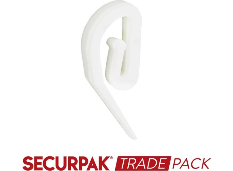 Securpak Trade Pack T10156 Curtain Hook Plastic White