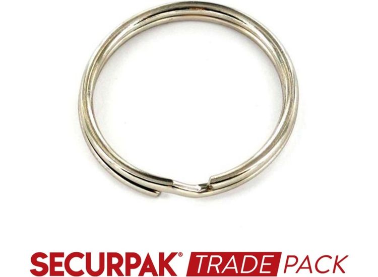 Securpak Trade Pack T10246 Steel Split Key Ring Zinc Plated 19mm