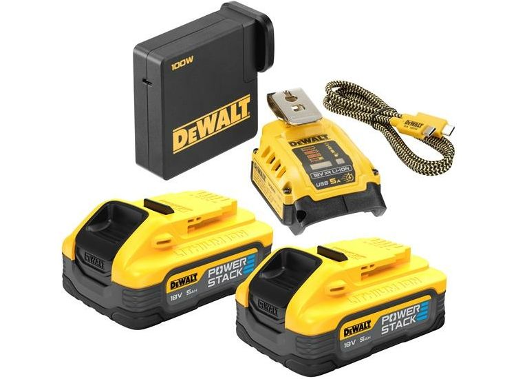 DEWALT USB-C POWERSTACK™ Starter Kit 18V 2 x 5.0Ah Li-ion