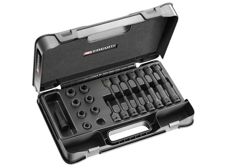 Facom 6-Point Stubby Impact Socket Set 1/2in SQDR, 23 Piece