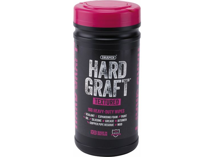 Draper 12435 Draper Hard Graft Multipurpose Textured Wipes (Tub of 100)
