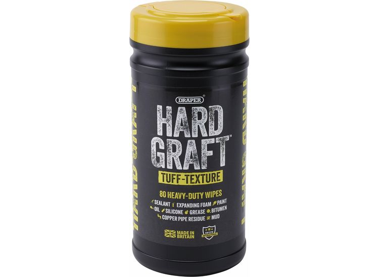 Draper 12436 Draper Hard Graft Multipurpose Tuff-Texture Wipes (Tub of 80)