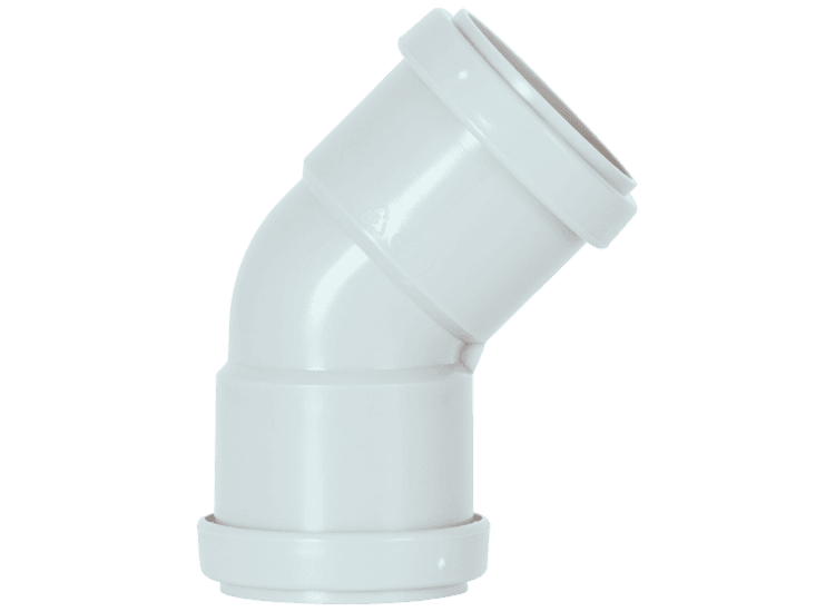 Davant Push Fit Obtuse Bend 45 Degrees White