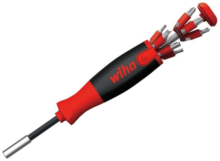 Wiha LiftUp 25 Magnetic Screwdriver with Bit Magazine (SL, PH, PZ, TX, Hex)