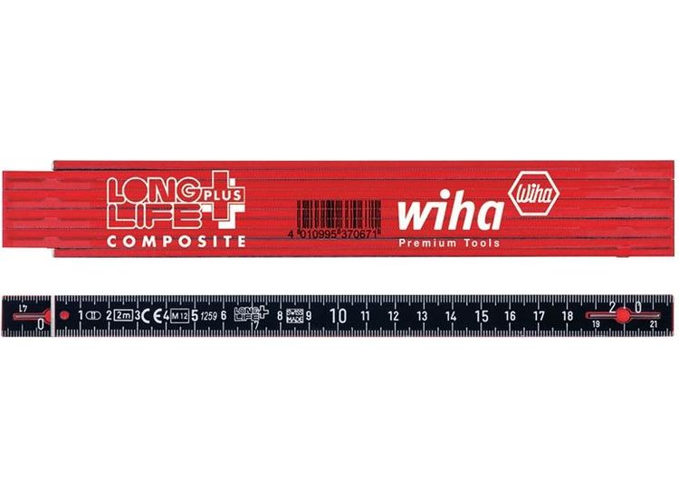 Wiha LongLife Plus Composite Folding Ruler 2m