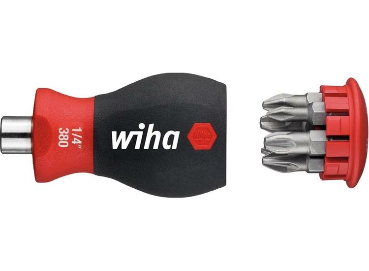 Wiha Magnetic SoftFinish® Stubby Screwdriver with Bit Magazine (PH, PZ)