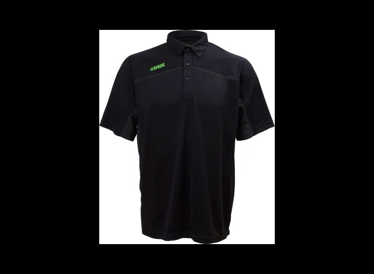Apache Langley Black Performance Polo Shirt