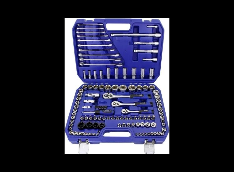 BlueSpot Tools 1/2in, 3/8in &amp; 1/4in Metric Socket Set, 120 Piece