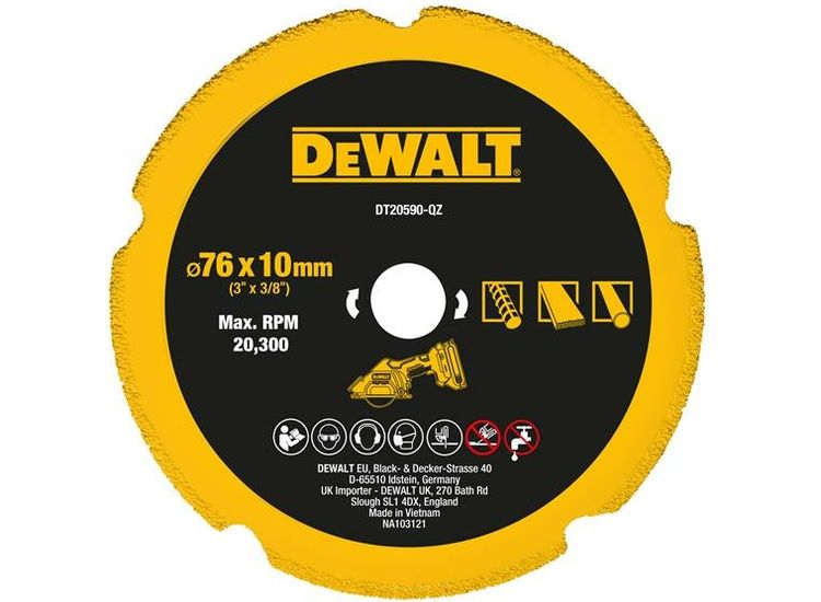 DEWALT DT20590 Diamond Multi Material Blade 75mm