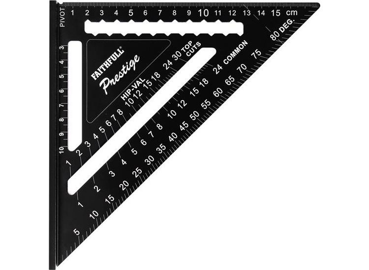 Faithfull Prestige Quick Roofing Square Black Aluminium 180mm (Metric)