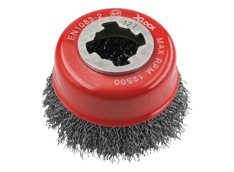 Faithfull X-LOCK Wire Cup Brush 75mm M14x2, 0.30mm Steel Wire