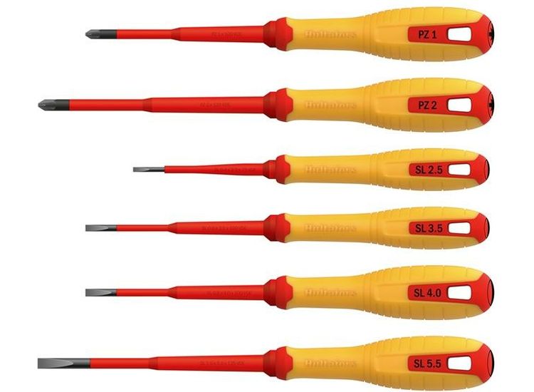 Hultafors VDE Pozidriv &amp; Slotted Screwdriver Set, 6 Piece