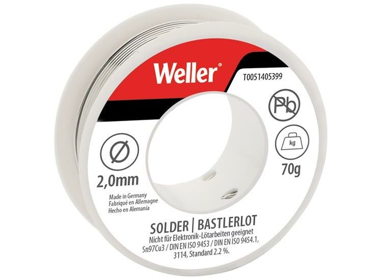Weller Electronic Lead-Free Solder Sn97Cu3, 2mm 70g