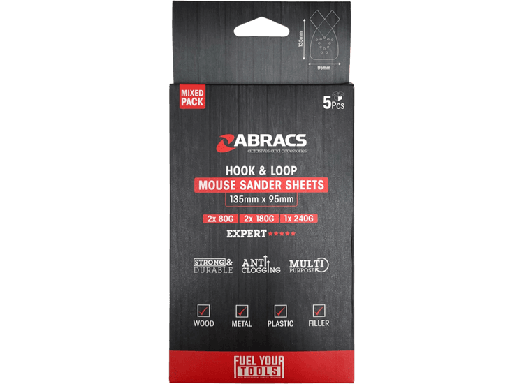 Abracs MSMIX5 Mouse Sander Sheet Pack 5