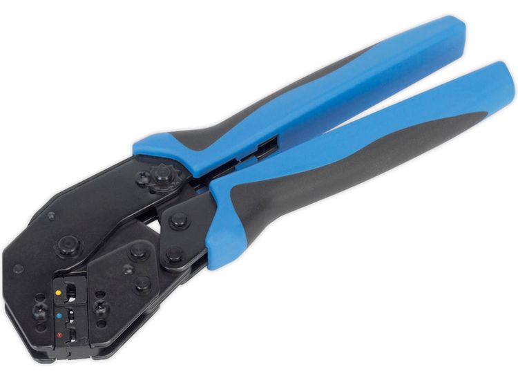 Sealey AK3863 Ratchet Crimping Tool Angled Head Insulated Terminals