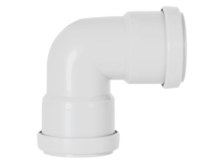 Davant Push Fit Knuckle 90° Bend White