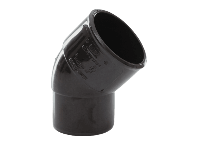 Davant Solvent Weld Spigot 45° Bend Black