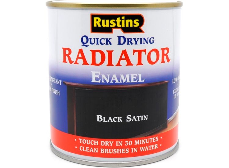 Rustins Quick Dry Radiator Paint Black Satin