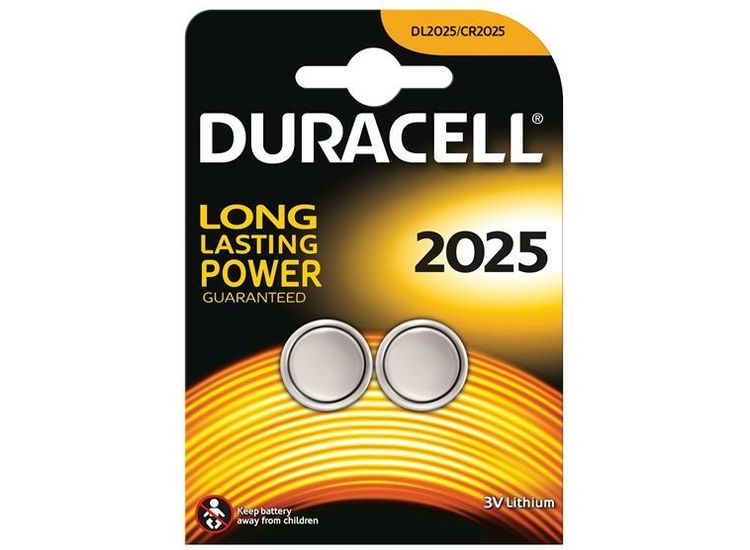 Duracell CR2025 Coin Lithium Battery (Pack 2)