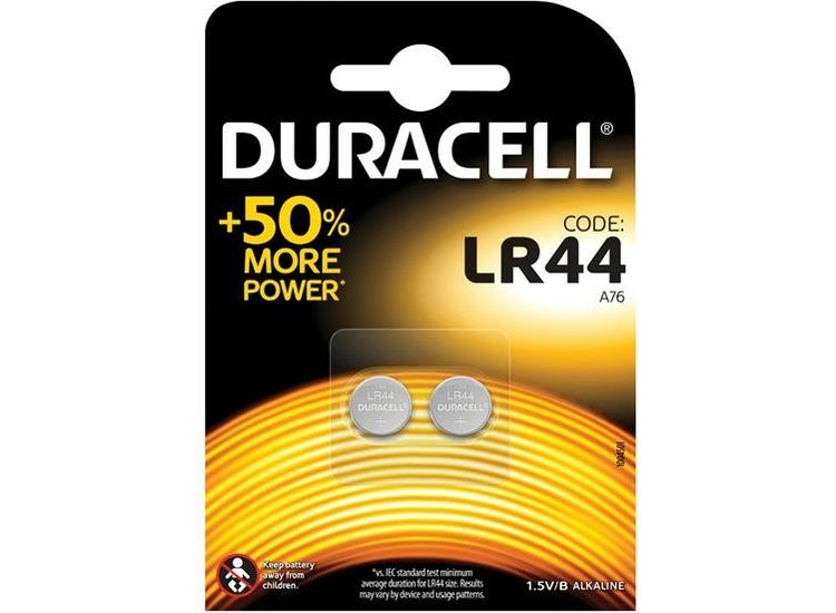 Duracell LR44 A76 Button Battery (Pack 2)