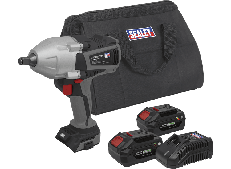 Sealey Cordless Impact Wrench Kit 20V SV20 Series - 2 Batteries CP20VXIWKIT1