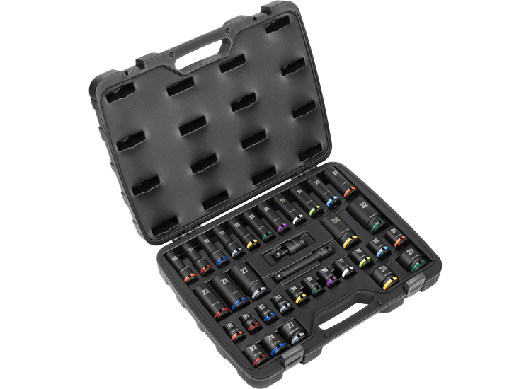 Sealey Impact Socket Set 1/2"Sq Drive 34pc Colour Coded AK5635M