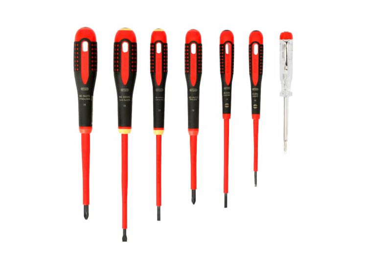 Bahco BE-9887S ERGO™ VDE Insulated Screwdriver Set, 7 Piece