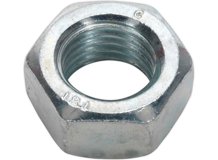Sealey SN20 Steel Nut M20 Zinc DIN 934 Pack of 10