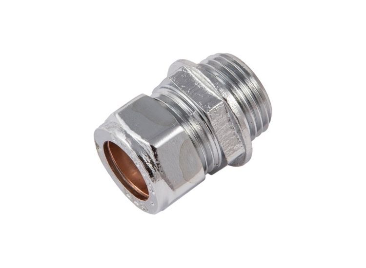 SupaPlumb C20 Compression Straight Coupling Chrome Male Pack 2